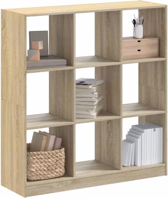 Libreria moderna vidaXL in legno color beige con pannello posteriore L: 102 cm, P: 32 cm, H: 108 cm