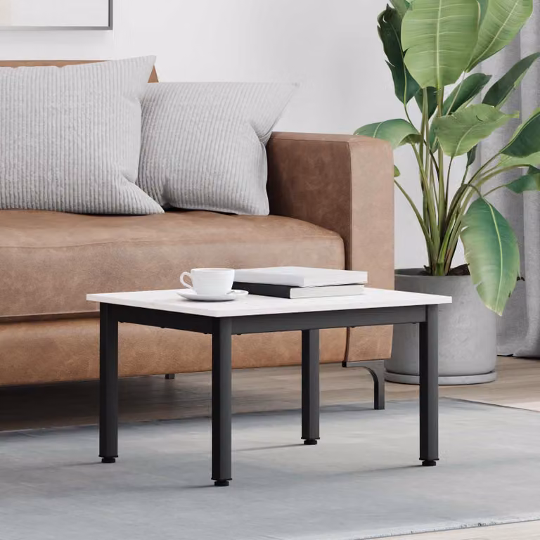 vidaXL Tavolino da salotto moderno in pino massello bianco L: 60 cm, P: 50 cm, H: 36 cm