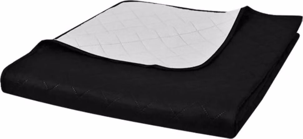 The Living Store Copriletto bifacciale trapuntato bianco/nero 230x260 cm