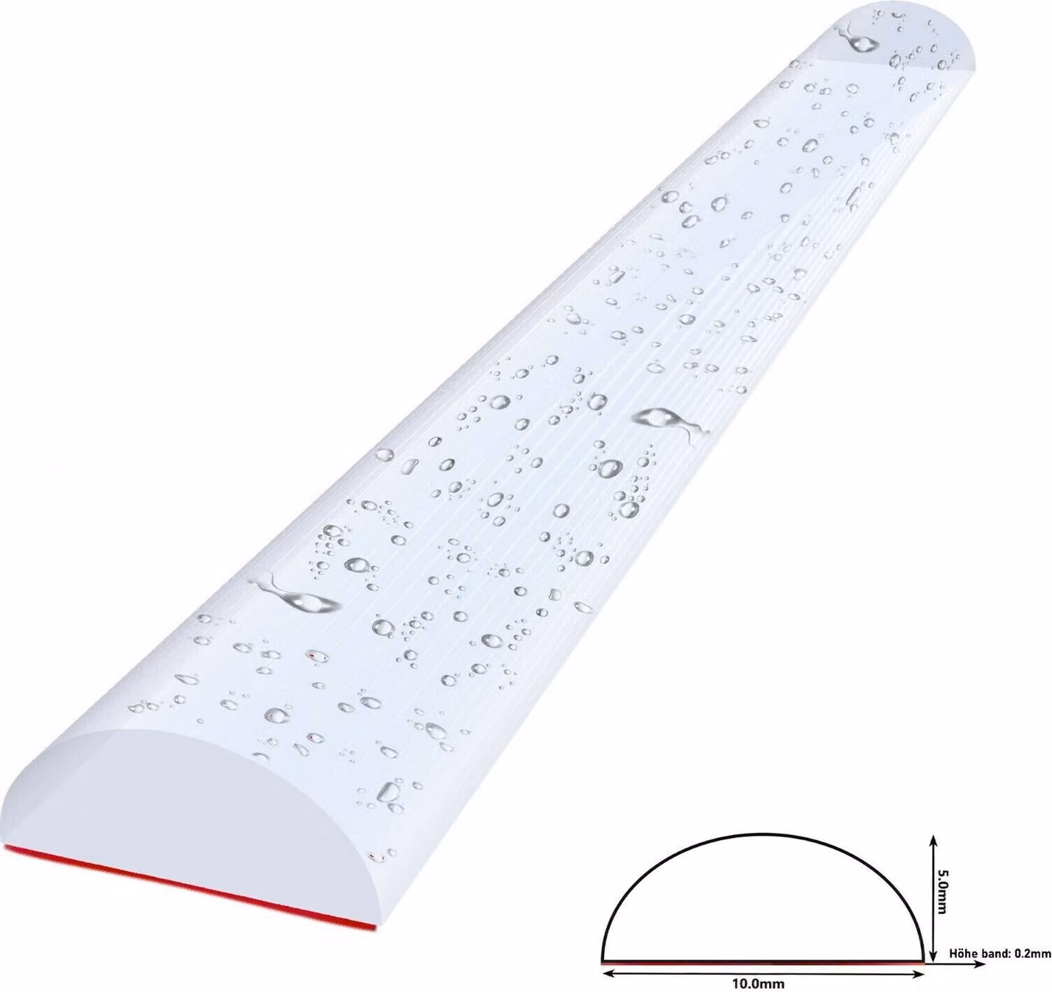 Paraspruzzi acrilico autoadesivo 10×5 mm 40 cm Profilo paraspruzzi soglia doccia deflettore d'acqua