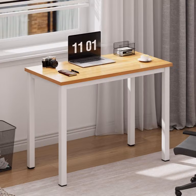 Tavolo computerizzato 80x40 cm, scrivania, compatto, color teak bianco
