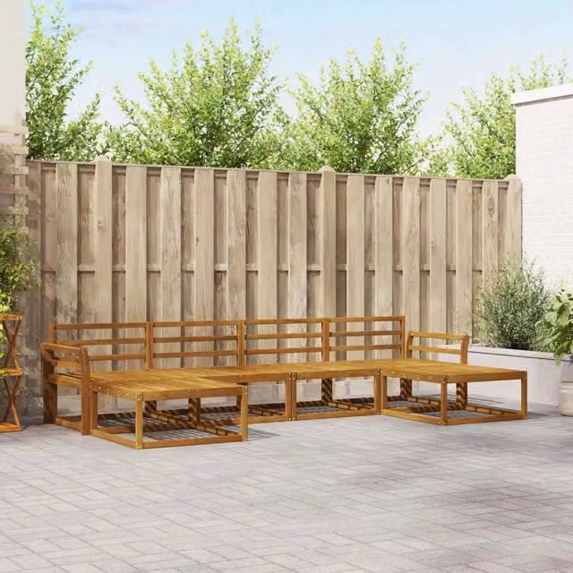 Set di divani da esterno 6 pz Naturale Legno di Acacia Massello 3367962