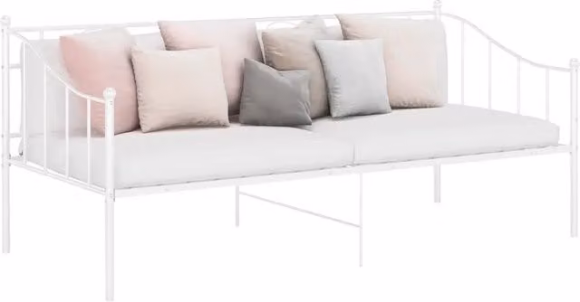 Telaio Divano Letto Moderno vidaXL in Metallo Bianco 90x200 cm