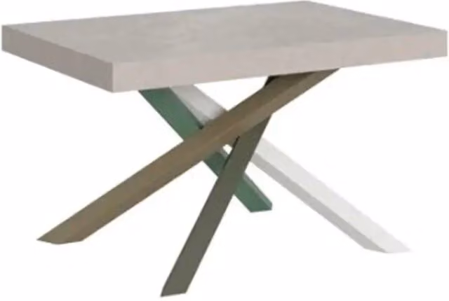 Tavolo allungabile Itamoby Volantis cashmere con gambe multicolore L: 140-400 cm, P: 90 cm – 1