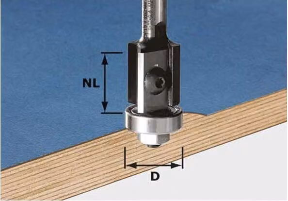 Fresa a filo con inserti intercambiabili Festool HW, gambo da 8 mm, HW S8 D19/20WM Z2 | 491082