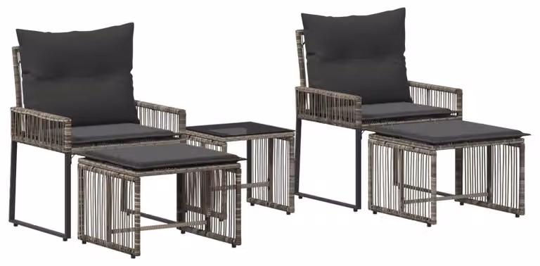 Set di Mobili da Esterno 11 pcs Grigio e Grigio Scuro