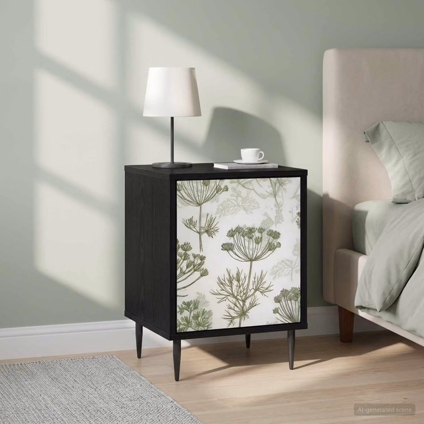 Set di 2 Armadi da Notte vidaXL GOTHA in Rovere e Nero L/P/H: 36 x 33 x 51 cm