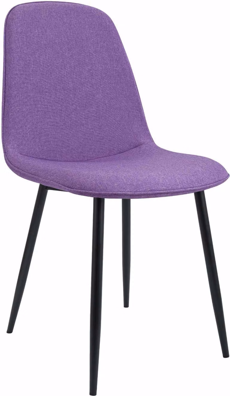 Sedia da pranzo in tessuto viola - Sedia comfort imbottita - Design senza tempo