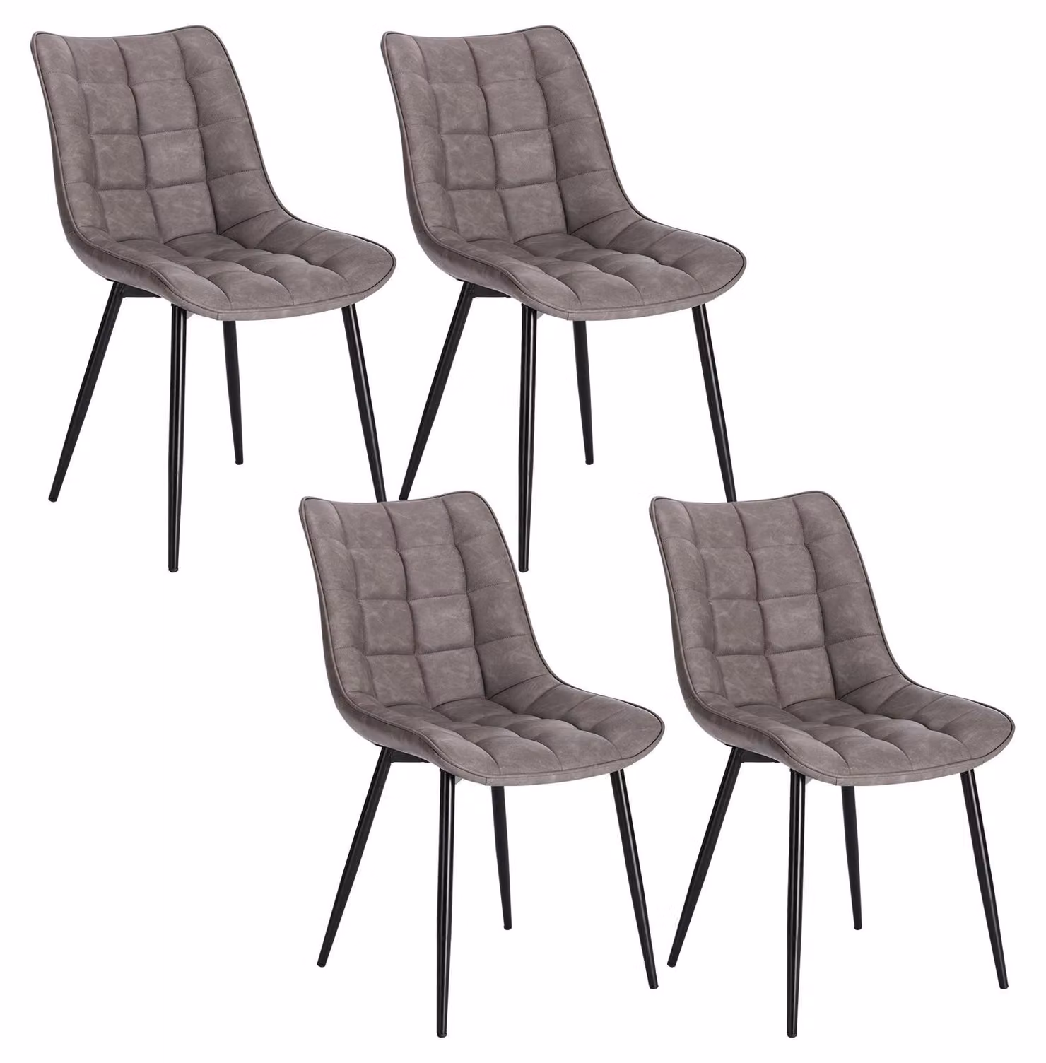 Sedie da pranzo - Sedie da ufficio - Sedie da trucco - Set di 4 sedie - Design ergonomico - Gambe in metallo