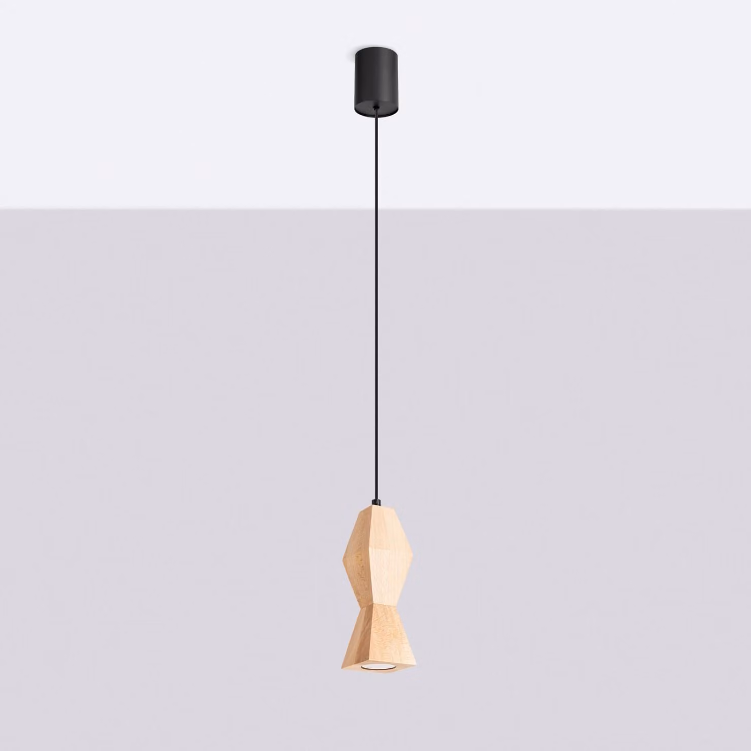 Lampada a sospensione KUBBE piccola S 1xGU10 10W legno - faggio 200x8x8cm Sollux Lighting