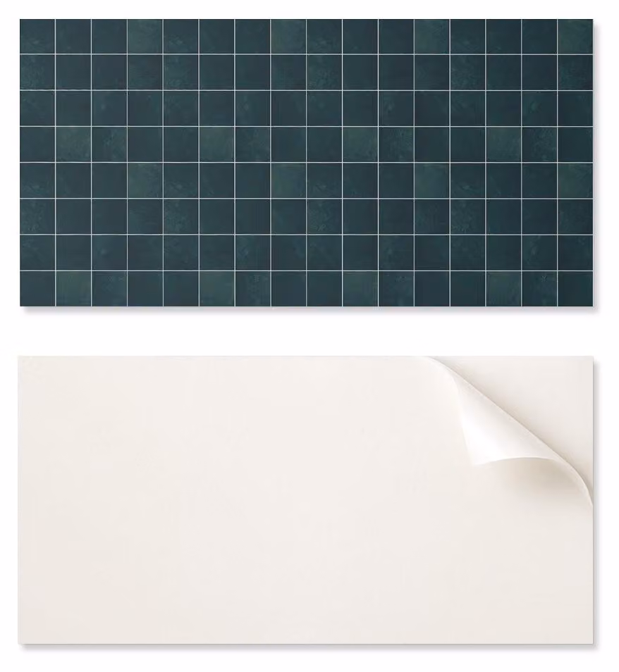 Piastrella in vinile pronta per il montaggio, con decorazione stampata, dimensioni 120 x 60 cm, motivo geometrico a piastrelle