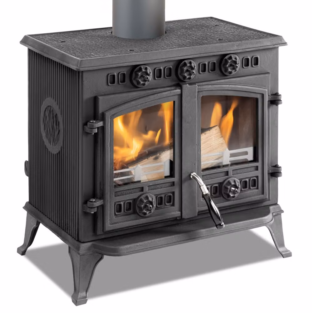 EEK A - Stufa in ghisa con porte a battente modello JA006, legna&carbone -9,8kw