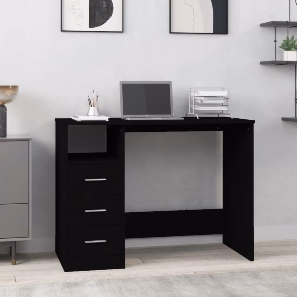 Maison Exclusive - Scrivania con cassetti Nero 102x50x76 cm Materiale ligneo