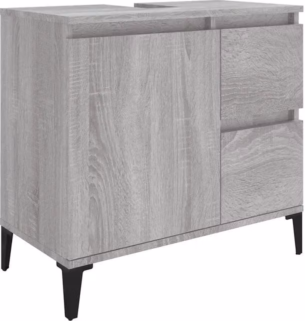 Armadietto da bagno flessibile con ampio spazio di archiviazione 65 x 33 x 60 cm in legno ingegnerizzato grigio sonoma 02_0048419