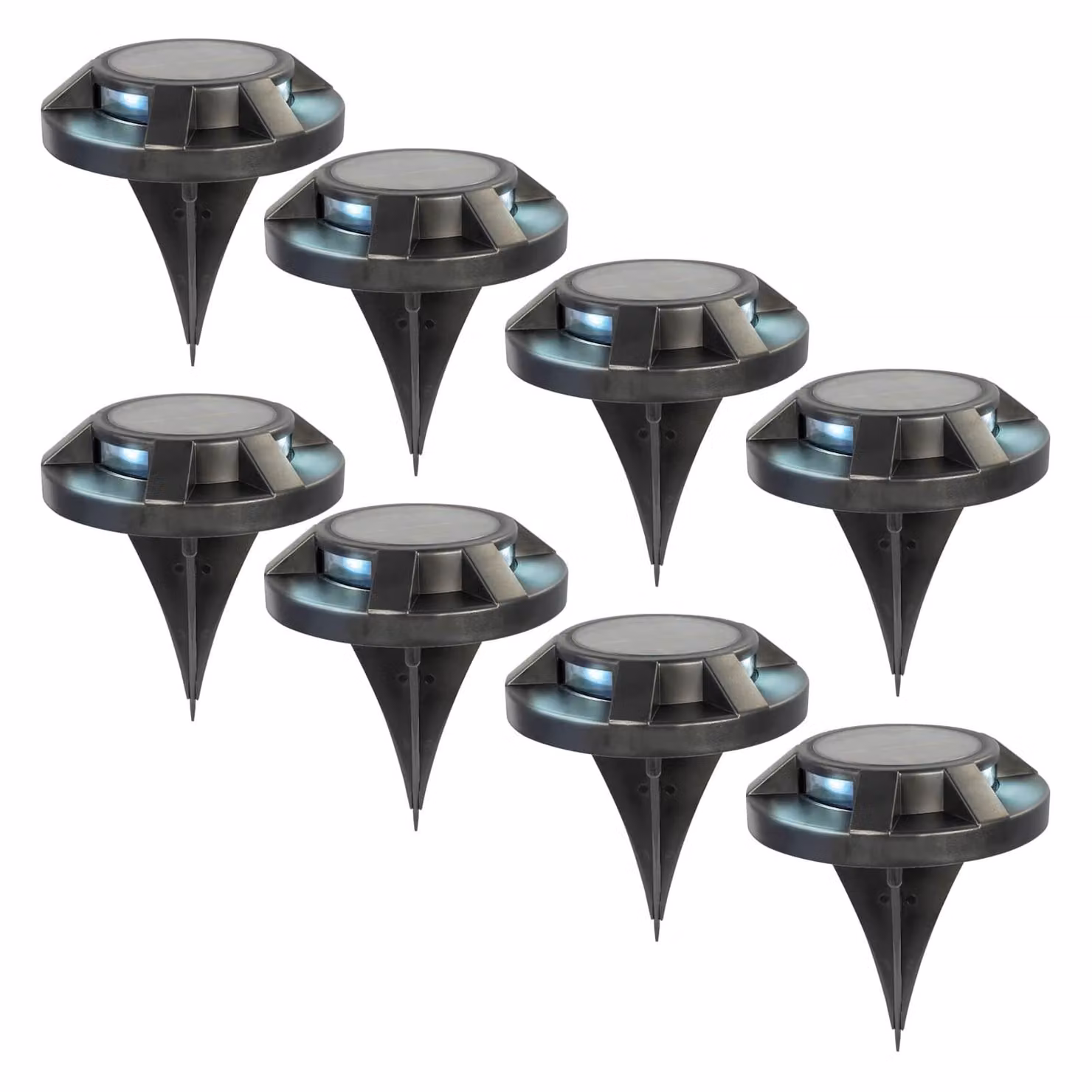 Lampada da terra solare a LED GRUNDIG 120 mm, nera, set da 8 pezzi