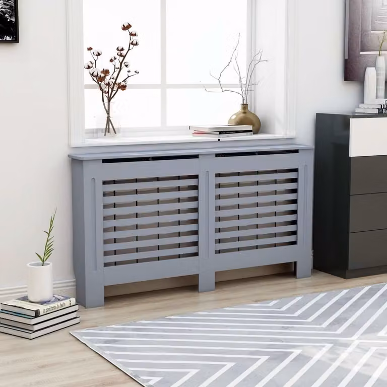 The Living Store Rivestimento per radiatori antracite 152x19x81,5 cm MDF