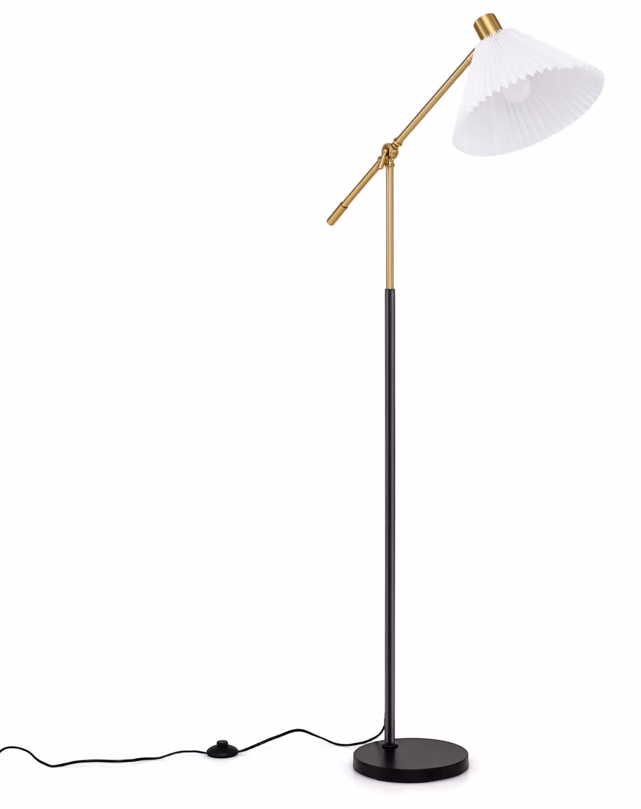 Lampada da terra COSTWAY, altezza regolabile a 157 cm, lampada da terra con angolo regolabile