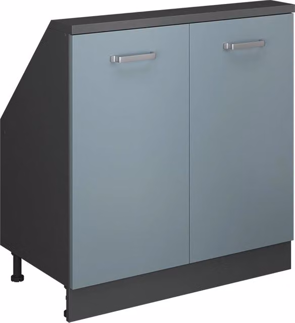 Mobile sottotetto Vicco Rion Grigio-blu/Antracite con 2 ante e ripiani interni L: 83.8 cm, P: 46.0 cm, H: 80.0 cm