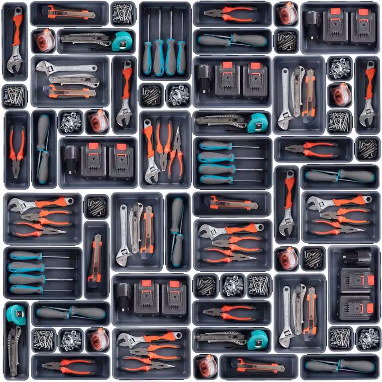 Omgoods - Organizer per cassetta degli attrezzi, contenente 45 scomparti per utensili e componenti