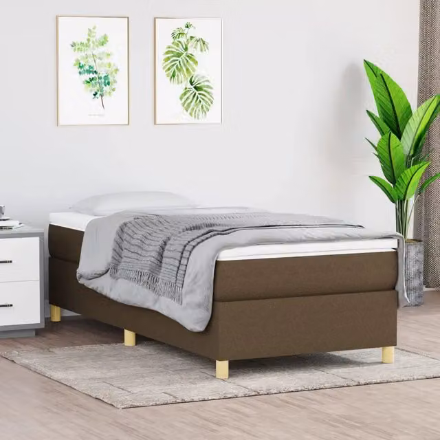 Letto Ibrido con Giroletto a Molle e Materasso vidaXL, Marrone e Bianco, L/P: 100 x 200 cm