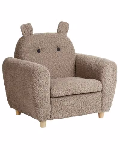 Sedia Boucle imbottita con braccioli per bambini Marrone