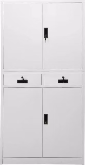 Armadio per Ufficio Grigio Chiaro 90x40x180 cm in Acciaio 336418