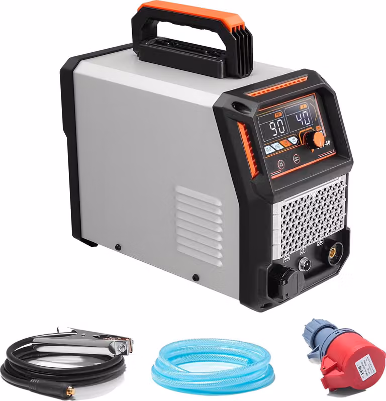 Taglierina al plasma SucceBuy, taglierina da 50A con display digitale, tecnologia inverter IGBT e funzione 2T/4T, tempo PA/PT regolabile, adatta per riparazioni domestiche e officine
