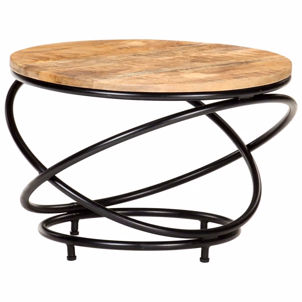 Maison Exclusive - Tavolino nero 60x60x40 cm in legno massello di mango grezzo
