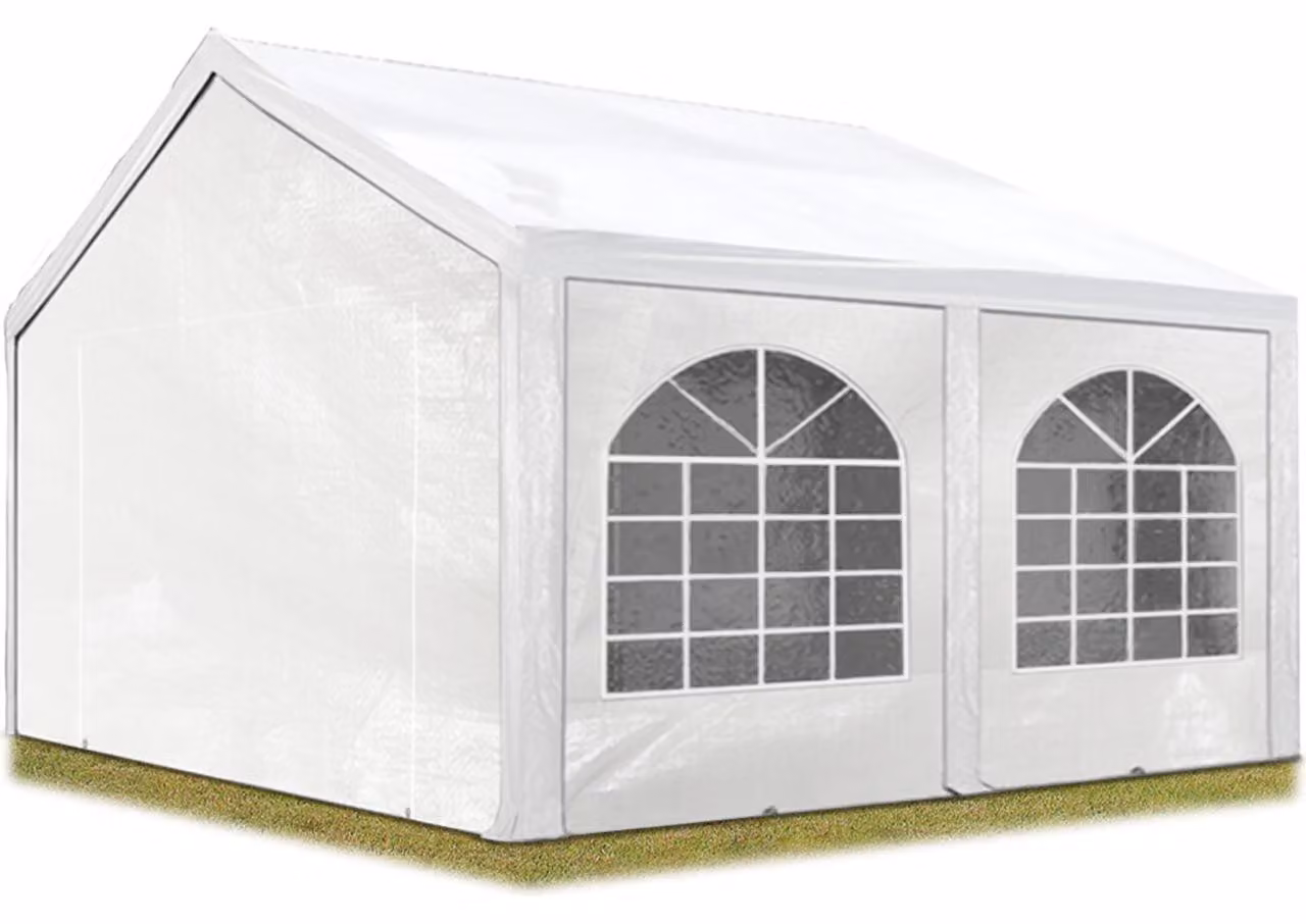 TOOLPORT Tendone per Feste 3x4 m Gazebo Party per sagre, mercati 450 N Bianco Impermeabile Protezione UV