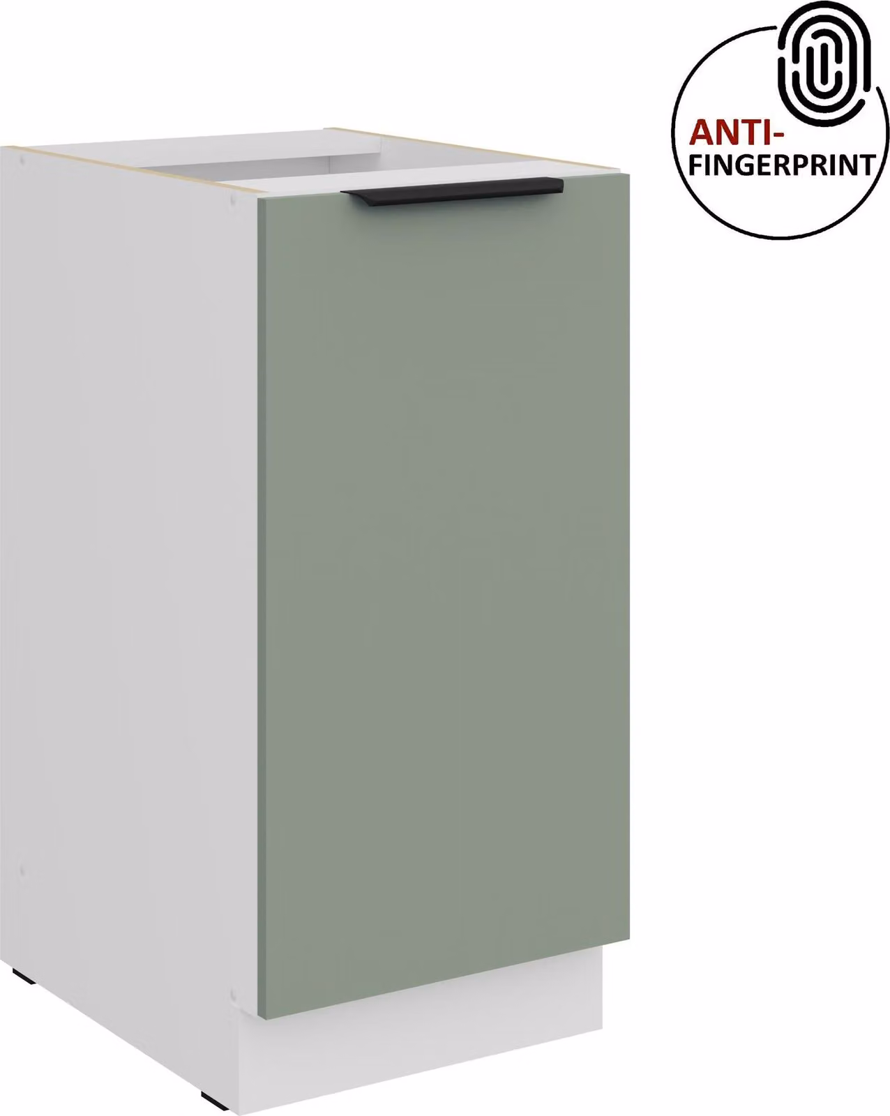 Mobile base da cucina da 40 cm, cucina ARIA, color acquamarina ultra opaco + bianco opaco, frontali di alta qualità con rivestimento anti-impronta, blocco cucina