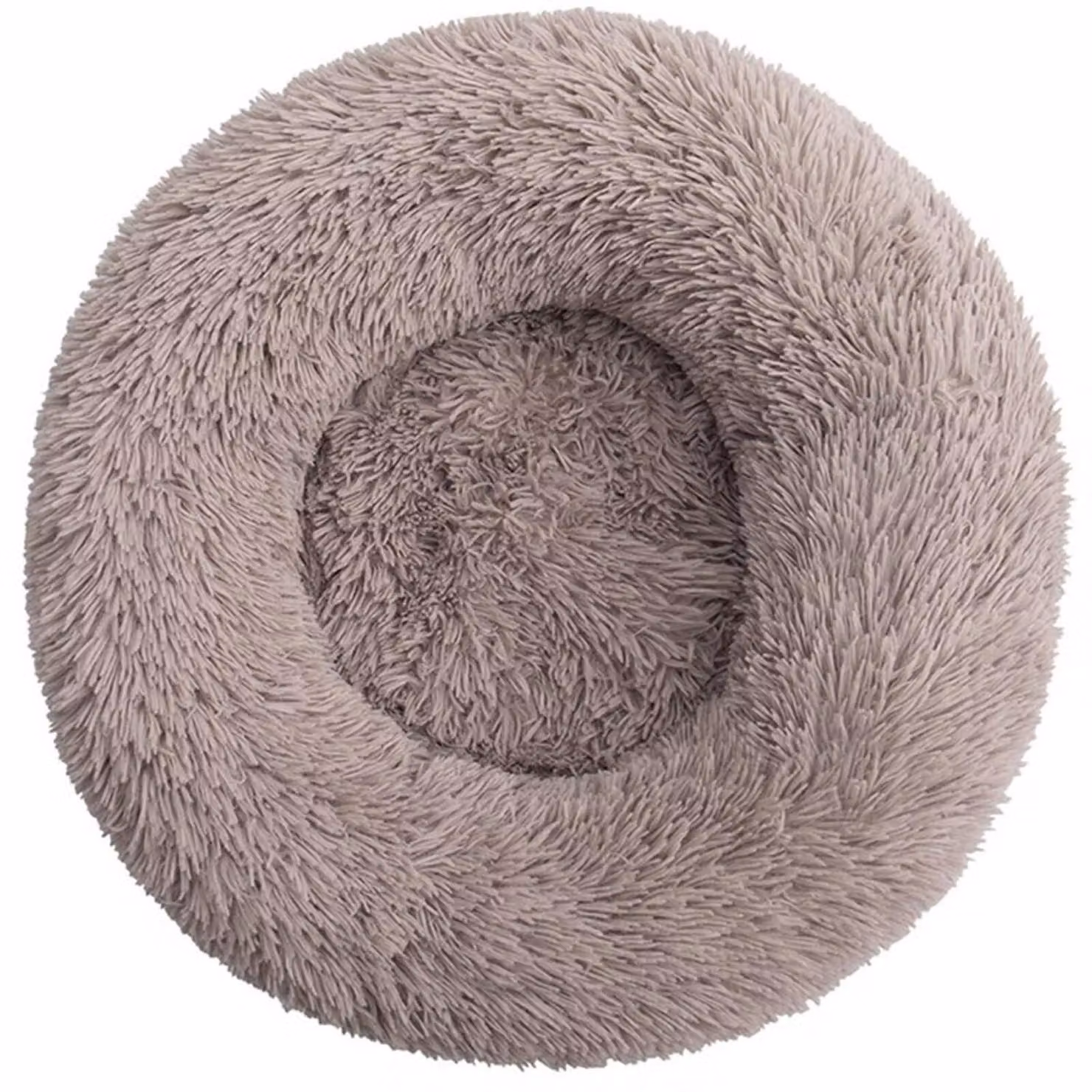Cuccia per cani a forma di ciambella, 70 cm, beige, lavabile, morbida, adatta a cani e gatti