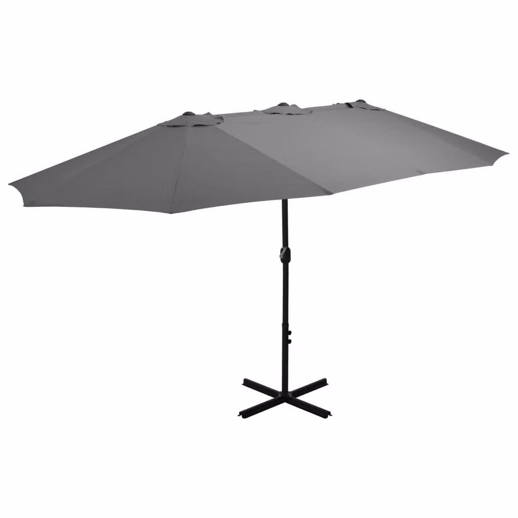 vidaXL Ombrellone con palo in alluminio 460 x 270 cm antracite