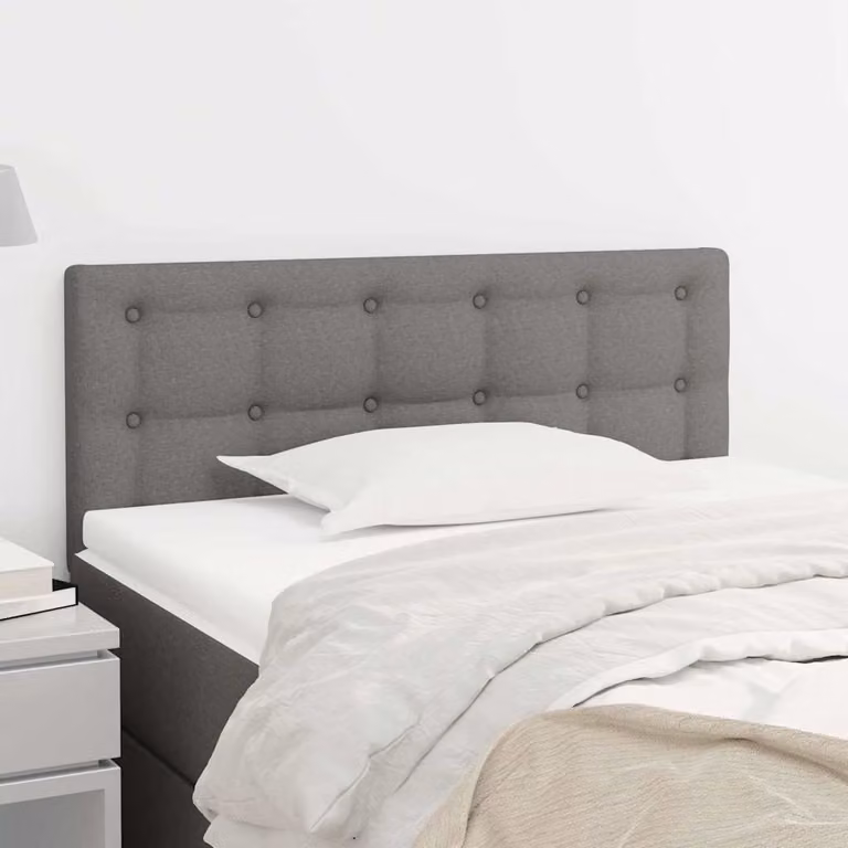 Testiera per letto vidaXL in tessuto grigio con struttura in legno, L: 90 cm, P: 5 cm, H: 78-88 cm