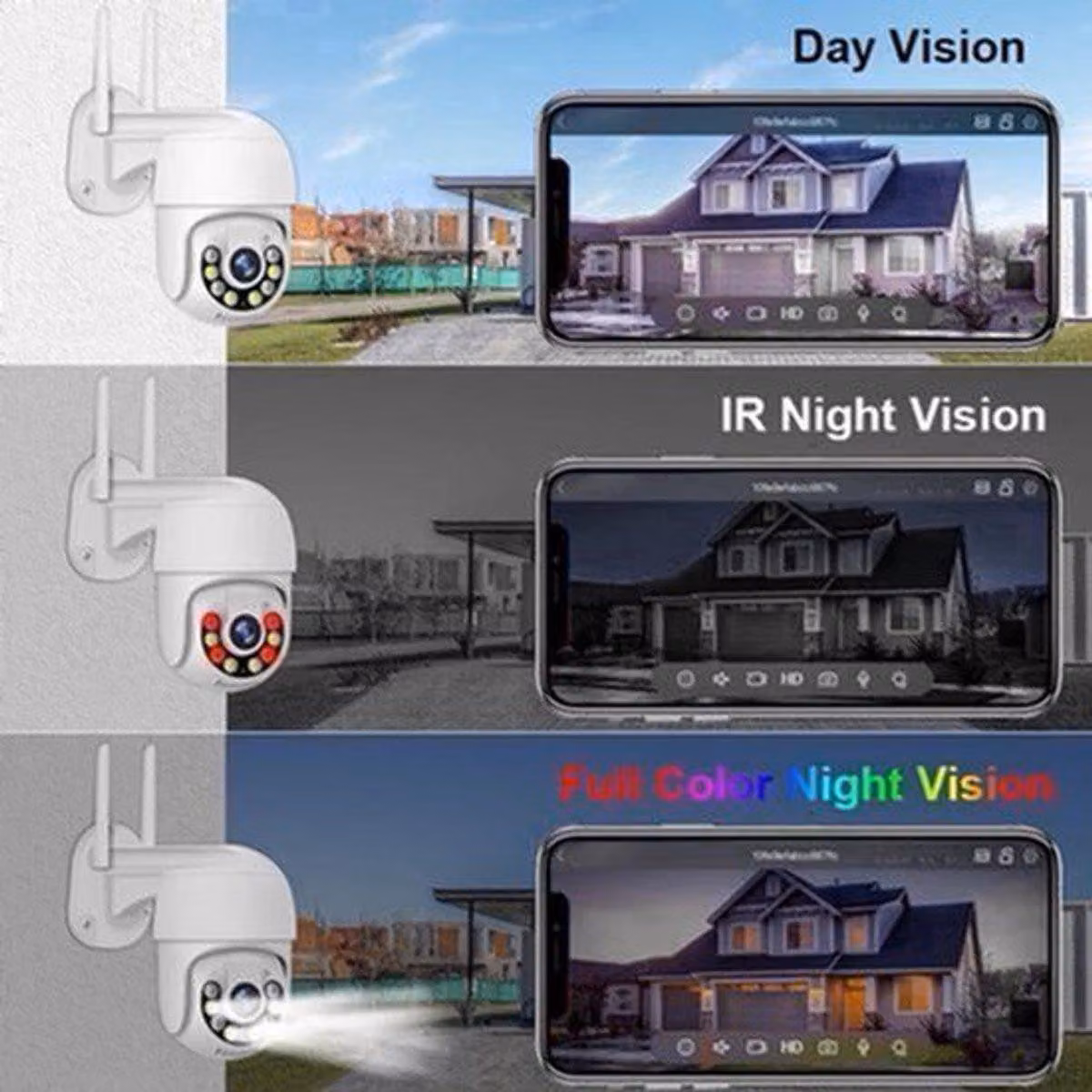 Sistema di telecamere di sicurezza - 8 canali, telecamera da 5MP - Per uso esterno - Visione notturna - Rilevamento tramite intelligenza artificiale - 4 unità - Bianco