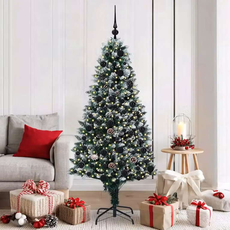 Albero di Natale artificiale verde vidaXL con 300 LED luce bianca calda, Altezza: 180 cm