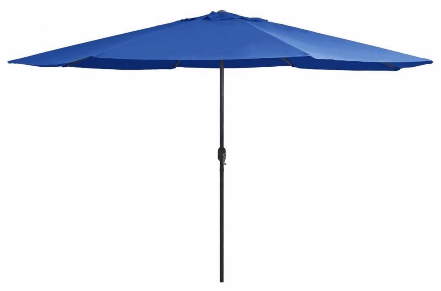 Ombrellone da giardino da 390 cm con manovella, protezione UV, ideale per terrazza, con palo in metallo, colore azzurro