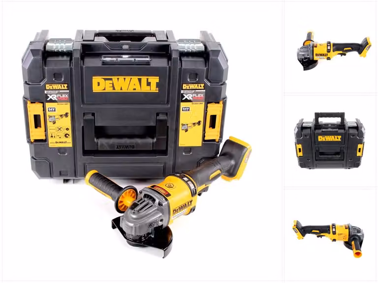Smerigliatrice angolare a batteria DeWALT DCG414NT-XJ FlexVolt 125 mm - set comprendente T STAK-Box II, impugnatura supplementare e altri accessori