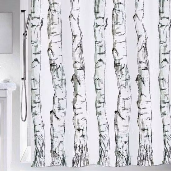 Tenda a rullo per bagno in stile legno - 180 x 200 cm - Nero