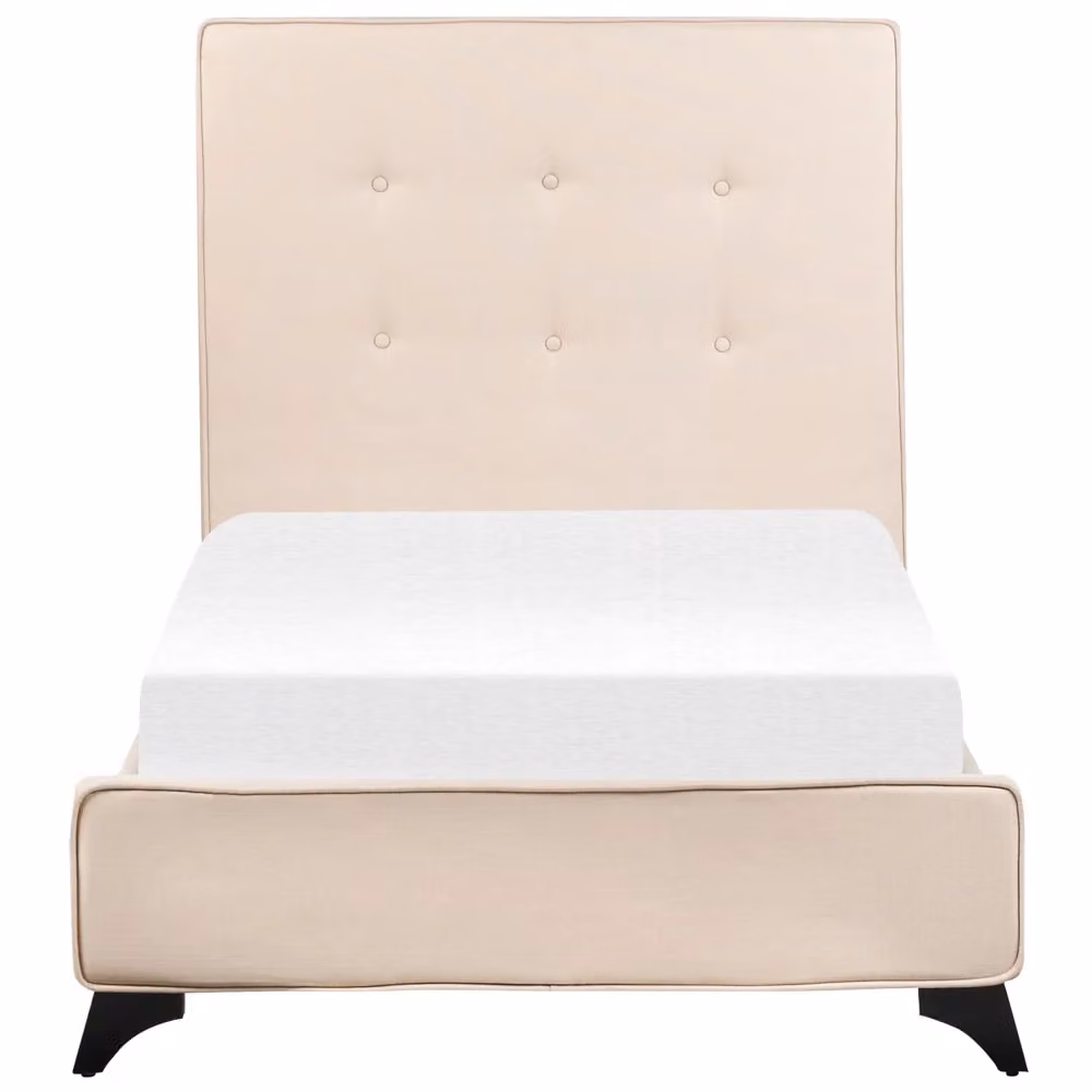 Letto singolo BELIANI beige in stile scandinavo imbottito L: 90 cm, P: 200 cm, H: 102 cm – 2