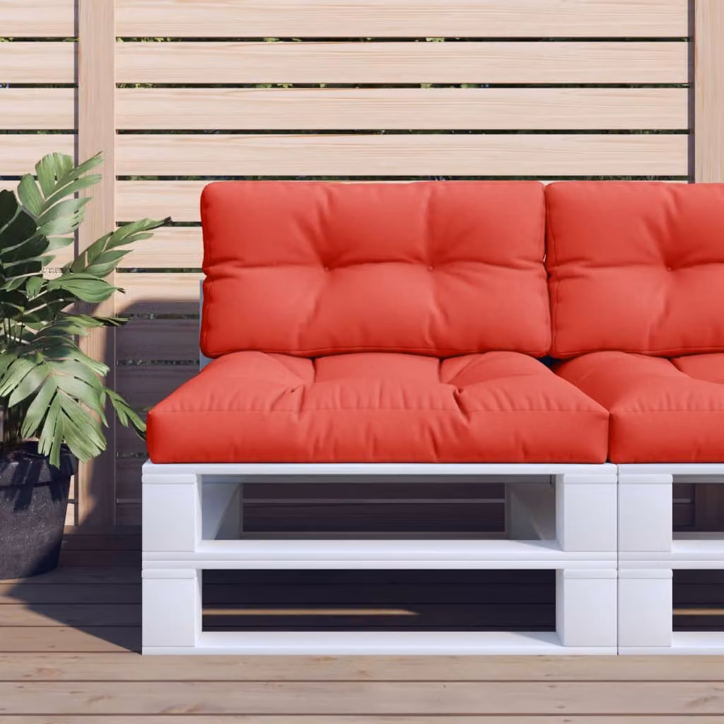 Cuscino per Pallet vidaXL Rosso in Poliestere Idrorepellente e Resistente ai Raggi UV L: 70 cm, P: 40 cm, H: 12 cm