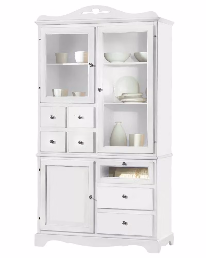 Dispensa da cucina Mobili 2G con 3 ante e 7 cassetti in laccato bianco opaco L/P/H: 120 x 52 x 220 cm – 1