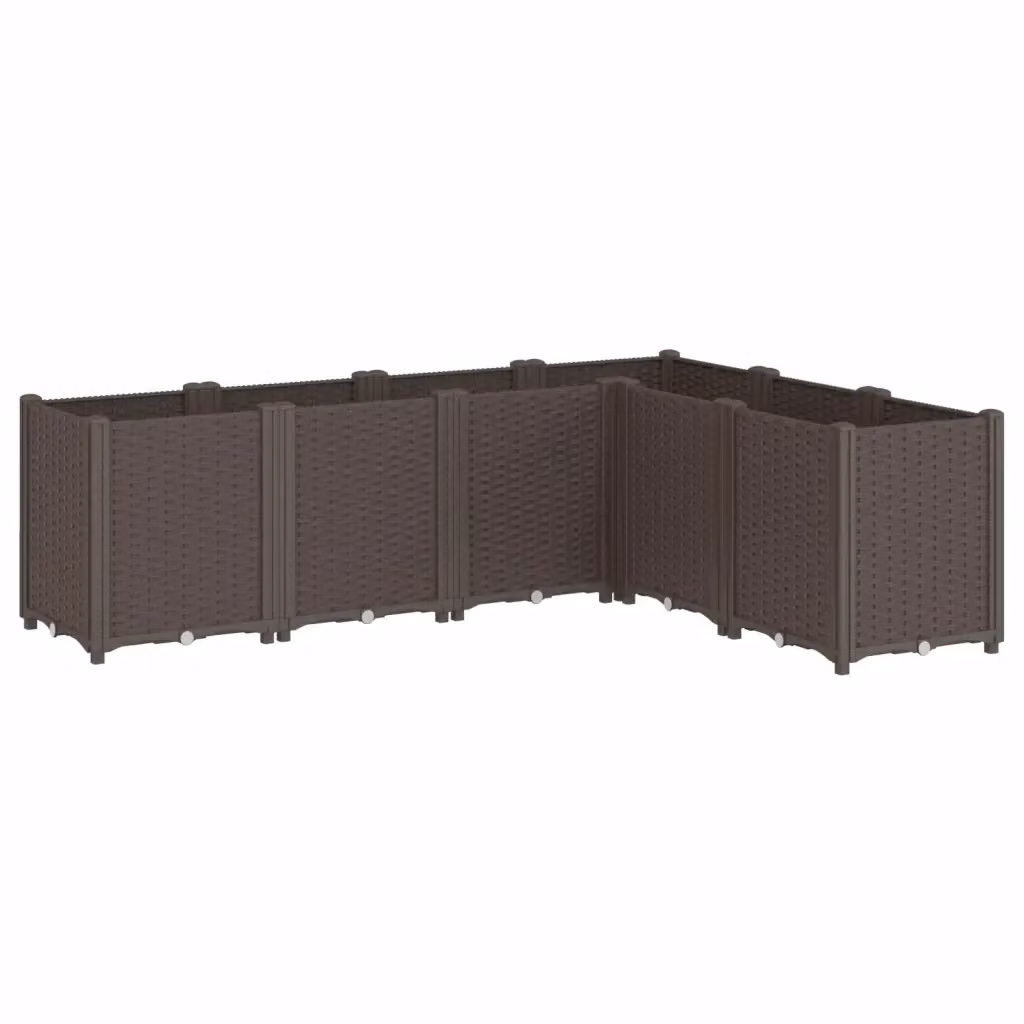 Fioriera da giardino vidaXL in plastica marrone L: 160 cm, P: 120 cm, H: 53 cm – 2