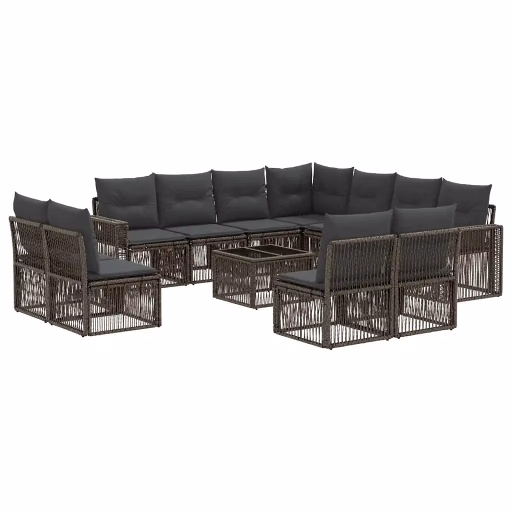 Set Divano da Giardino a L con Tavolino vidaXL, Colore Grigio e Antracite, con Cuscini Inclusi e Struttura in Metallo – 2