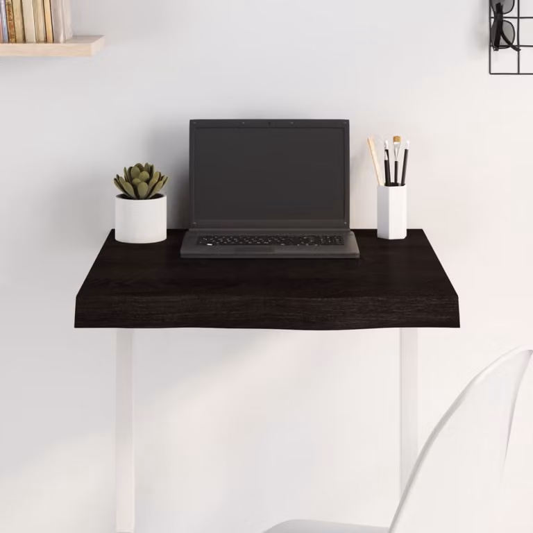 Piano Tavolo vidaXL in Rovere Massello Trattato Marrone L: 60 cm, P: 60 cm, H: 2-6 cm