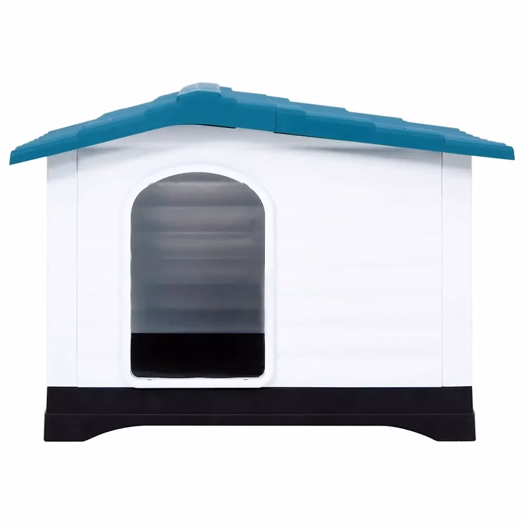 Casetta per cani DESIGN IN in polipropilene blu, resistente alle intemperie e con pavimento rialzato, L: 90,5 cm, P: 68 cm, H: 66 cm – 2