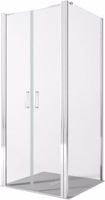 Box doccia due lati con porta saloon h195 6mm anticalcare dobla, misura 90x90