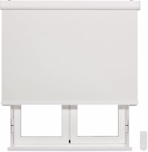 VIEWTEX Tenda a rullo motorizzata con cassetto Oscurante/Termico Bianco 75 X 190cm - Made in Europe - 5 anni di garanzia