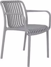 Sedia con braccioli Amicasa Corbara in polipropilene Grigio opaco
