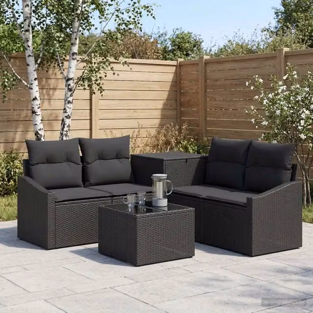 Set di divani 6 pz Nero 55 x 55 x 37 cm 3447283