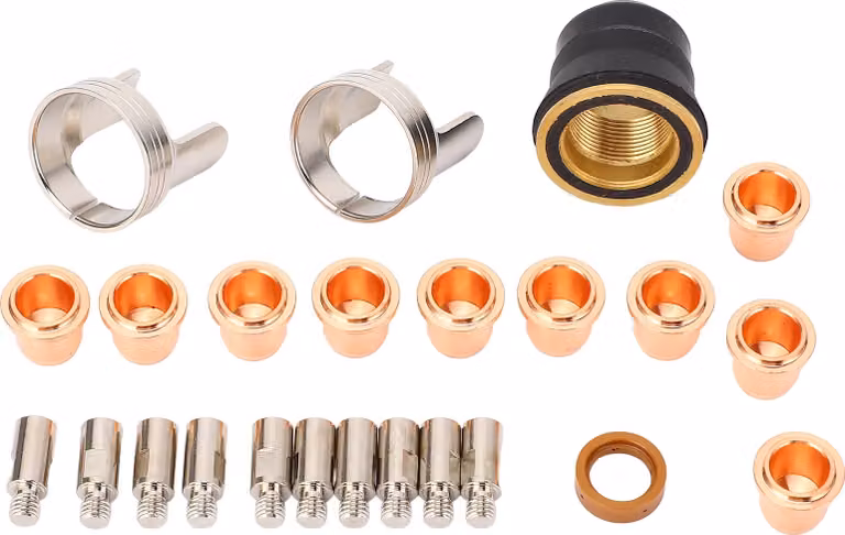 Set di accessori per torcia da taglio al plasma da 24 pezzi – Kit di ugelli ed elettrodi per IPT-60, PT-60 e IPT-40 con cappuccio di protezione e anello di rotazione